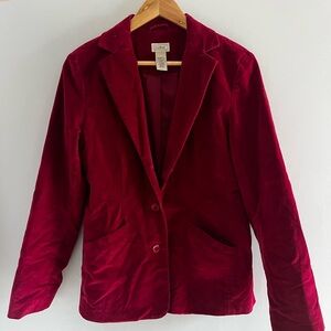 L.L. Bean Women's Rich Red Velvet Blazer